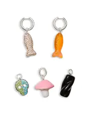 Tory Burch x BonBon 5 Piece Interchangeable Charm Hoop Earrings Set