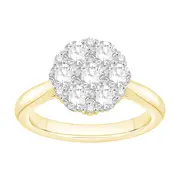 Flower Ring with 1.50ct of Laboratory Grown Diamonds in 9kt Yellow Gold