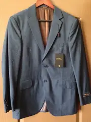 Mens Rare BEN SHERMAN Blue Sport Coat Blazer Jacket Business Suit 38R New NWT