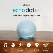 Echo Dot 5th Gen 2022 Smart speaker with LED clock Alexa white Motion Detection