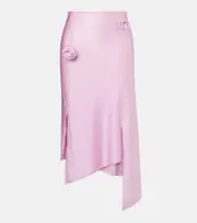 [Coperni] Coperni Floral-appliqué satin midi skirt AU 14 pink