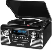 50's Retro Bluetooth Record Player & Multimedia Center with Built-in Speakers