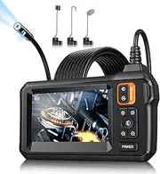 Koreal Inspection Camera, 4.3" IPS Screen Endoscope Camera, Dual Lens with 8+1 LED Lights, IP67 Waterproof Endoscope, 5M Semi-Rigid Cable Borescope, Plug and Play