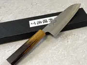Tsunehisa SLD Washiji KOY Santoku Knife 170mm - Made in Japan Oak Yaki Handle