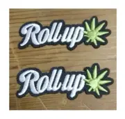 2 x DOPE POT WEED PATCHS, 5.8 x 2cm Embroidered Iron-Sew-Glue-On Craft Motif