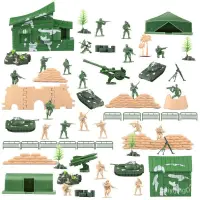 在飛比找蝦皮購物優惠-軍事玩具兵人模型90配件 戰爭場景塑膠小兵人兒童益智玩具
