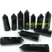 2.2LB Natural Obsidian Obelisk Quartz Crystal Carved Wand Point Healing 12PCS+