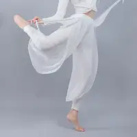 在飛比找蝦皮購物優惠-現代舞 練功服 瑜伽 形體服 肚皮舞 闊腿褲裙 長褲 女舞蹈