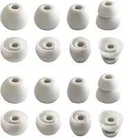 Silicone Ear Tips for Powerbeats Pro, Powerbeats 3 & 2& 4 Replacement Earbuds Tips Powerbeats Double Flange Rubber Eartips for Powerbeats by Dr Dre 8 Pairs Gray White