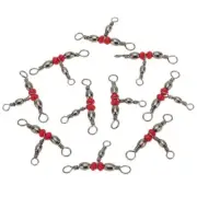 100pcs Fishing Three-way Swivels Triple Swivels Line Connectors Fishing Barrel