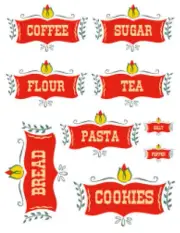Vintage Image Retro Spice Or Canister Label For Jadeite Waterslide Decals KI382