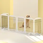 i.Pet Dog Playpen Enclosure 6 Panel Pet Fence Wooden Play Pen