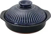 Ginpo Pottery 2080-1854 Earthenware, Induction Compatible, Direct Fire, Chrysanthemum Flower, No. 8, for 2-3 People, Banko Ware, Made in Japan