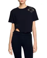 Sandro Floral Embroidery Tee