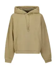 logo patch cotton hoodie L Nude