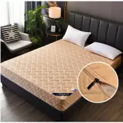 Quilted Zippered Mattress Cover Protector King Twin Dustproof Soft Fitted Sheet