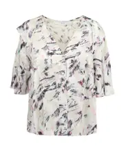 Printed pattern blouse FR36 White