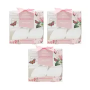 3x 4pc Gibson Gifts Redoute Rose Scented Bath Fizzers/Fizzy Bomb 60g Set White