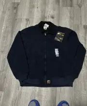 VTG 00s Carhartt J14 MDT Navy Blue Quilted Lined Santa Fe Work Jacket Size XL