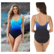 NWT Miraclesuit Belle Trois Siren Underwire One-Piece Swimsuit (US/14)