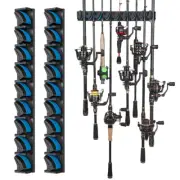 PLUSINNO 2 pack Vertical Fishing Rod rack, Wall Mounted Fishing Rod holder