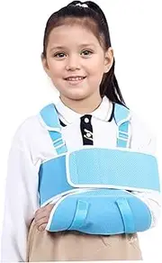 Kids Arm Sling, Adjustable Kids Upper Extremity Sling with Waist Strap, Breathable Arm Shoulder Immobilizer, Padded Support Strap for Elbow Wrist Shoulder Injury