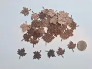 50 MARTHA STEWART BROWN GLITTER MAPLE LEAF LEAVES DIE CUTS PUNCHES CONFETTI