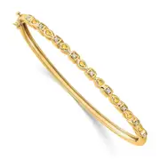 14k Yellow Gold Citrine and Natural Diamond Bangle