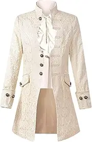 Mens Steampunk Medieval Jacket Pirate Viking Renaissance Costume Formal Tailcoat Gothic Victorian Halloween Tuxedo Coats