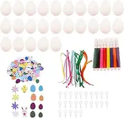 25Pcs DIY Unpainted Easter Eggs Kit Classroom Activity Easter Basket Fillers