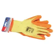 HILKA ORANGE LATEX COATED WORK GLOVES EXTRA LARGE