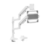 Brateck LDT81-C024P-ML-B NOTEWORTHY POLE-MOUNTED HEAVY-DUTY GAS SPRING DUAL MONITOR ARM WITH LAPTOP HOLDER