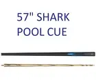 SHARK Ash Pool Snooker Billiard Cue 2 Piece 57 " black with blue butt 9mm Tip
