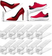 12PACK Shoe Slots Organizer for Closet Clear Shoe Stackers for a Pair of Shoe...