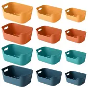 OWill 12-Pack Mixed Plastic Storage B-ins and Baskets for Efficient Home Clas...