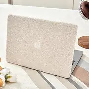Compatible with MacBook Air 13 inch Case,2018-2020Release(A2337 M1 A2179 A1932) with Touch ID & 2 Pack Keyboard Protectors,Faux Skin Plush Laptop Hard Shell（Beige Plush）