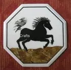 Animal Design Inlay Work End Table for Bar White Octagon Marble Coffee Table Top