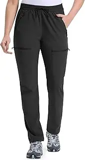 [33,000ft] Women's Hiking Trousers Water Resistant Walking Pants Outdoor Lightweight Cargo Pants with 5 Pockets Breathable Ladies Casual Pants for Camping Running