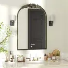 Large Brass Wall Mirror Living Room Entryway Dec. Metal Frame Vertically/Leaning