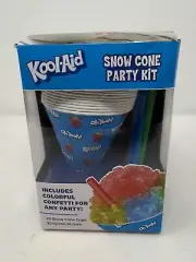 KOOL-AID SNOW CONE PARTY KIT - 20 CUPS & 20 SPOON STRAWS - NEW IN BOX