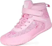 [KVbabby] Kids Wrestling Shoes Boys Girls Boxing Shoes Mid Top Sneakers Zero Drop Sole, Pink, 2 Little Kid