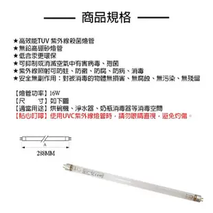 〖永光〗飛利浦 UVC紫外線殺菌燈管TUV 16W TUV G16 T5 波蘭製 烘碗機 奶瓶消毒機 (3.6折)