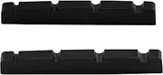 Musiclily Pro Urea Resin Plastic 40mm Slotted Jazz Bass Nuts Flat Bottom for 4-string J Bass, Black(Set of 2)