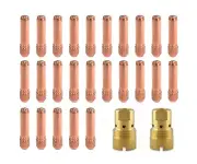 25-PK Contact Tips + 2-PK D-1 Diffuser for Bernard Centerfire Large Nozzle
