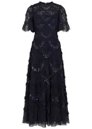 Needle & Thread Carmen Sequin-embellished Tulle Gown - Navy - 16 (UK16 / XL) 16 (UK16 / XL)