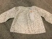 PUMPKIN PATCH long sleeve smock top BNWT White Gold pattern size 2
