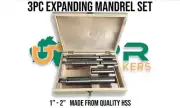Precision Expanding Mandrel Set 1" to 2", 25.4mm to 50mm 3pc Mandrel & Sleeves