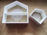 1Set 2in1 House Shape Cake Stands Holder Wedding Party Table Decor