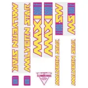Malvern Star - Maxi 600F - PINK-YELLOW - decal set - old school bmx