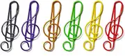 Music Paper Clips, 6 Pcs Small Paper Clips, Paperclips for Office Supplies, School Supplies, Music Teacher Gifts, Metal Musical Notes Paper Clips 6 Colors, Cute Paper Clips